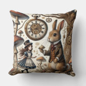 Alice in Wonderland witte konijn Kussen (Voorkant)