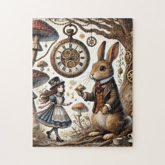 Alice in Wonderland witte konijn Legpuzzel (Verticaal)