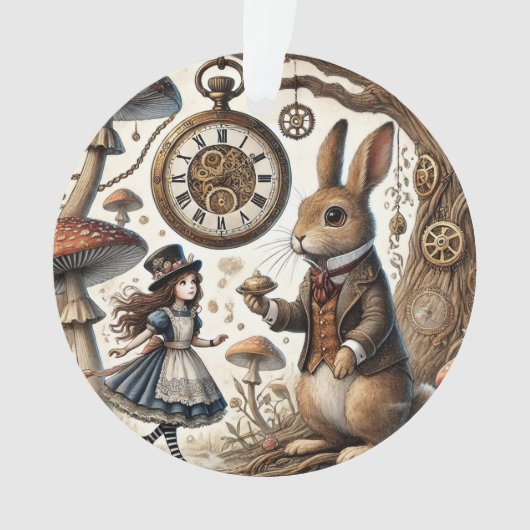 Alice in Wonderland witte konijn Ornament (voorkant)