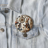 Alice in Wonderland witte konijn Ronde Button 7,6 Cm (In situ)