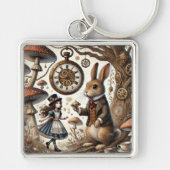 Alice in Wonderland witte konijn Sleutelhanger (Voorkant)
