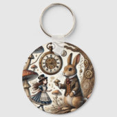 Alice in Wonderland witte konijn Sleutelhanger (Voorkant)