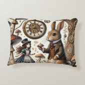 Alice in Wonderland Witte Konijn thee Kunst Accent Kussen (Achterkant)
