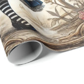 Alice in Wonderland Witte Konijn thee Kunst Cadeaupapier (Rol Hoek)