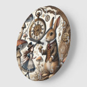 Alice in Wonderland Witte Konijn thee Kunst Grote Klok (Hoek)