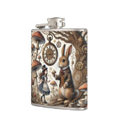 Alice in Wonderland Witte Konijn thee Kunst Heupfles (Links)