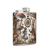 Alice in Wonderland Witte Konijn thee Kunst Heupfles (Rechts)