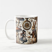 Alice in Wonderland Witte Konijn thee Kunst Koffiemok (Links)
