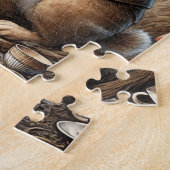 Alice in Wonderland Witte Konijn thee Kunst Legpuzzel (Zijkant)