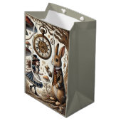Alice in Wonderland Witte Konijn thee Kunst Medium Cadeauzakje (Voorkant Gekanteld)