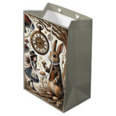 Alice in Wonderland Witte Konijn thee Kunst Medium Cadeauzakje (Achterkant Gekanteld)