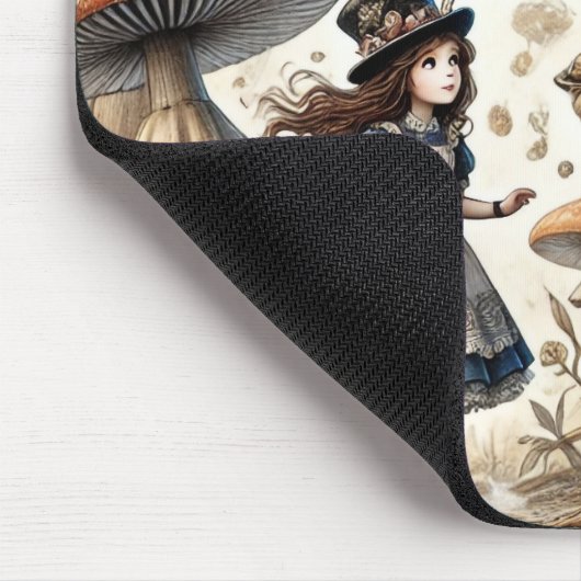 Alice in Wonderland Witte Konijn thee Kunst Muismat (Hoek)