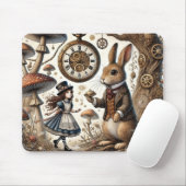 Alice in Wonderland Witte Konijn thee Kunst Muismat (Met muis)