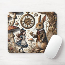 Alice in Wonderland Witte Konijn thee Kunst Muismat