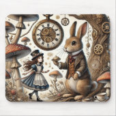Alice in Wonderland Witte Konijn thee Kunst Muismat (Voorkant)
