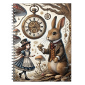 Alice in Wonderland Witte Konijn thee Kunst Notitieboek (Voorkant)