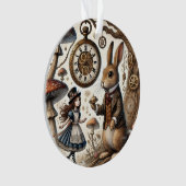 Alice in Wonderland Witte Konijn thee Kunst Ornament (voorkant)