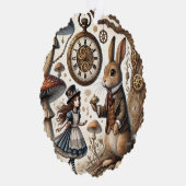 Alice in Wonderland Witte Konijn thee Kunst Ornament Kaart (Rechts)