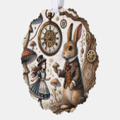 Alice in Wonderland Witte Konijn thee Kunst Ornament Kaart (Links)