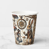 Alice in Wonderland Witte Konijn thee Kunst Papieren Bekers (Achterkant)