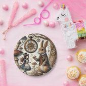 Alice in Wonderland Witte Konijn thee Kunst Papieren Bordje (Feest)