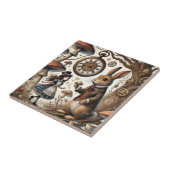 Alice in Wonderland Witte Konijn thee Kunst Tegeltje (Zijkant)