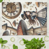 Alice in Wonderland Witte Konijn thee Kunst Theedoek (Gevouwen)