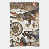 Alice in Wonderland Witte Konijn thee Kunst Theedoek (Verticaal)