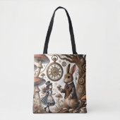 Alice in Wonderland Witte Konijn thee Kunst Tote Bag (Voorkant)