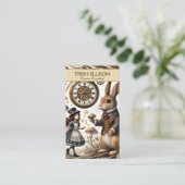 Alice in Wonderland Witte Konijn thee Kunst Visitekaartje (Staand voorkant)