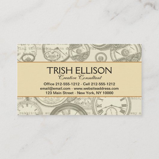 Alice in Wonderland Witte Konijn thee Kunst Visitekaartje (Achterkant)