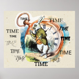 Alice in Wonderland - WITTE KONIJN TIJD TIJD Poster