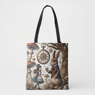 Alice in Wonderland witte konijn Tote Bag