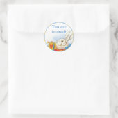 Alice in Wonderland Witte Konijn Uitnodiging Seals Ronde Sticker (Tas)