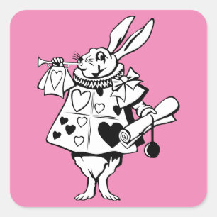 Alice in Wonderland witte konijn Vierkante Sticker