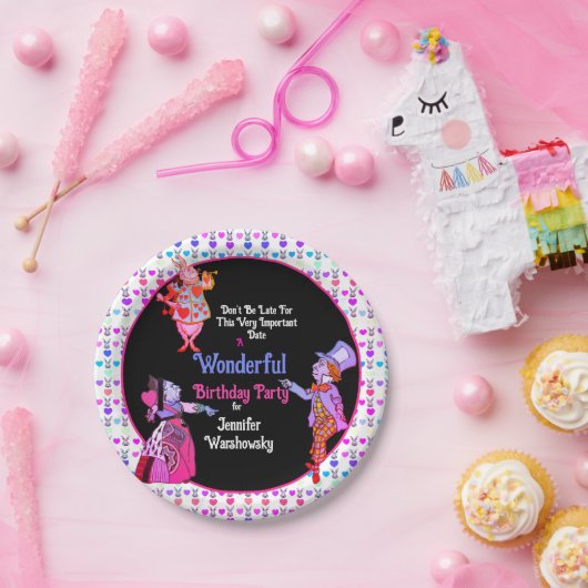 Alice in Wonderland Wonderful Birthday Papieren Bordje (Feest)