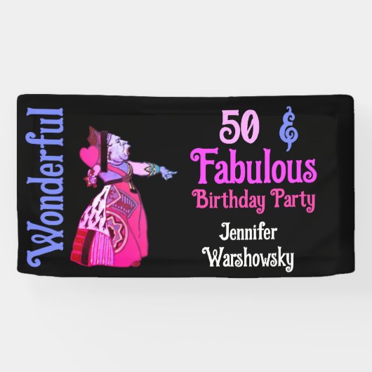 Alice in Wonderland Wonderful Birthday Spandoek (Horizontaal)