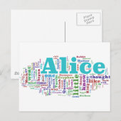Alice in Wonderland Word Cloud Briefkaart (Voorkant / Achterkant)