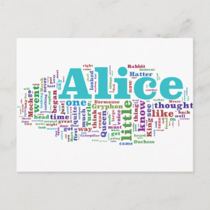 Alice in Wonderland Word Cloud Briefkaart