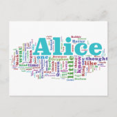 Alice in Wonderland Word Cloud Briefkaart (Voorkant)