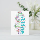 Alice in Wonderland Word Cloud Briefkaart (Staand voorkant)