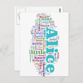 Alice in Wonderland Word Cloud Briefkaart (Voorkant / Achterkant)