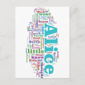 Alice in Wonderland Word Cloud Briefkaart (Voorkant)