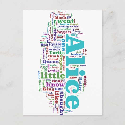 Alice in Wonderland Word Cloud Briefkaart (Voorkant)