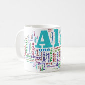 Alice in Wonderland Word Cloud Koffiemok (Voorkant links)