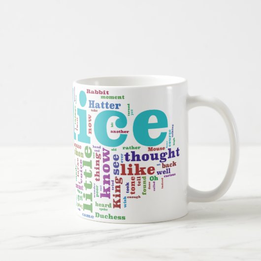 Alice in Wonderland Word Cloud Koffiemok (Rechts)
