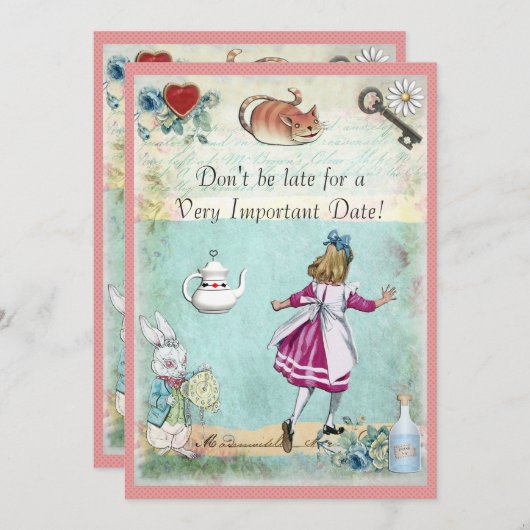 Alice in Wonderland wordt niet laat jarig Kaart (Voorkant / Achterkant)