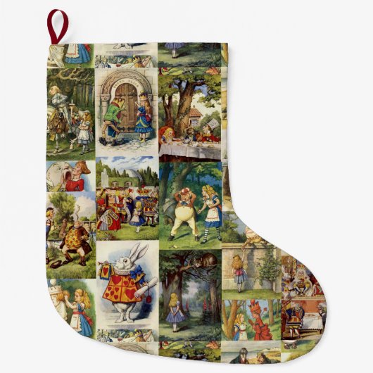 Alice in Wonderland Xmas Stocking Grote Kerstsok (Voorkant)