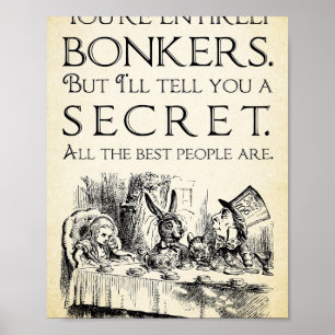 Alice in Wonderland - Youre volledig bonkers - Mad Poster