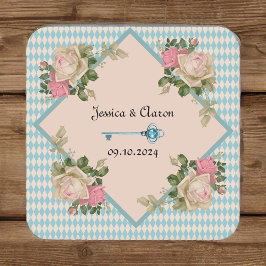 Alice in Wonderland Zachte Blauwe Harlekijn Kartonnen Onderzetters